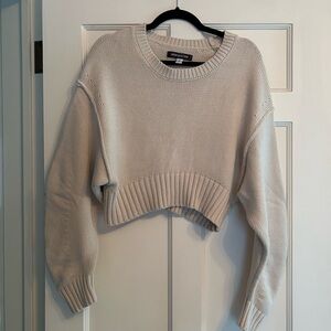 Urban Outfitters Cream Cropped Sweater